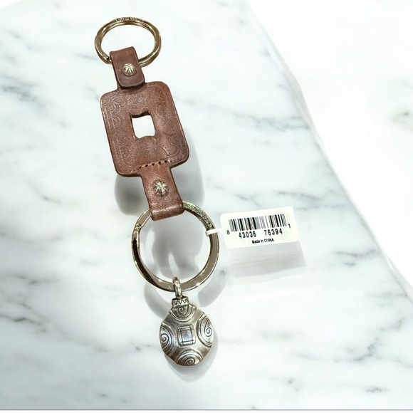 Brighton Leather Keychain with Silver Charm - Picture 1 of 4